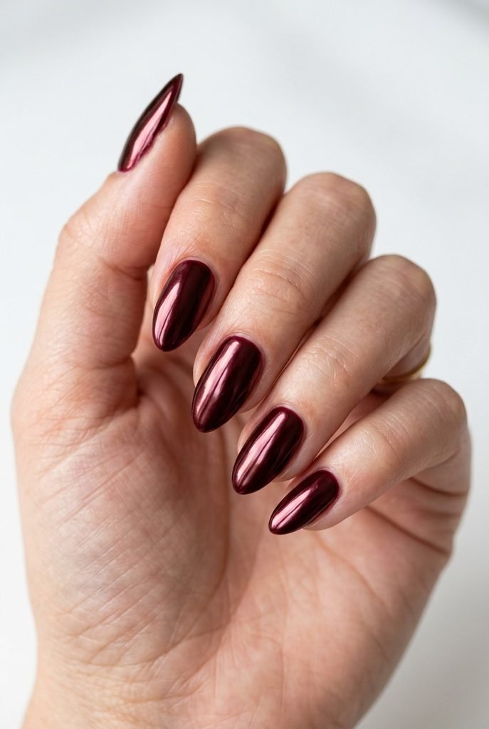 Cabernet chrome September nails