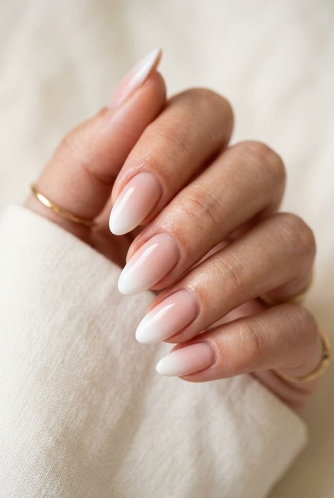 ombre gradient french tip nails